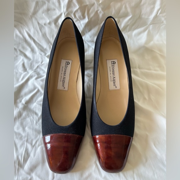 Etienne Aigner Capped Toe Heels 8 - Picture 2 of 7